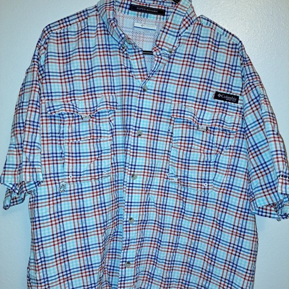 Columbia Men's PFG Super Bahama Plaid,Short Sleeve, Breathable, UV Protection,XL - Picture 7 of 12